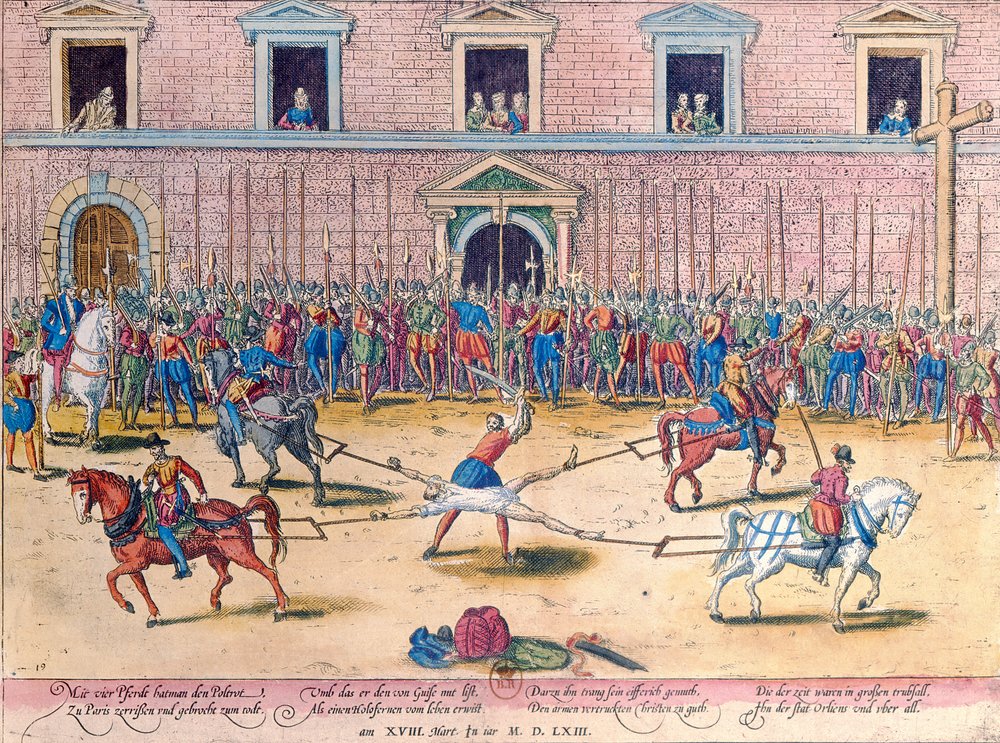 Hinrichtung von Jean de Poltrot, Sieur de Méré, am 18. März 1563 von Franz Hogenberg