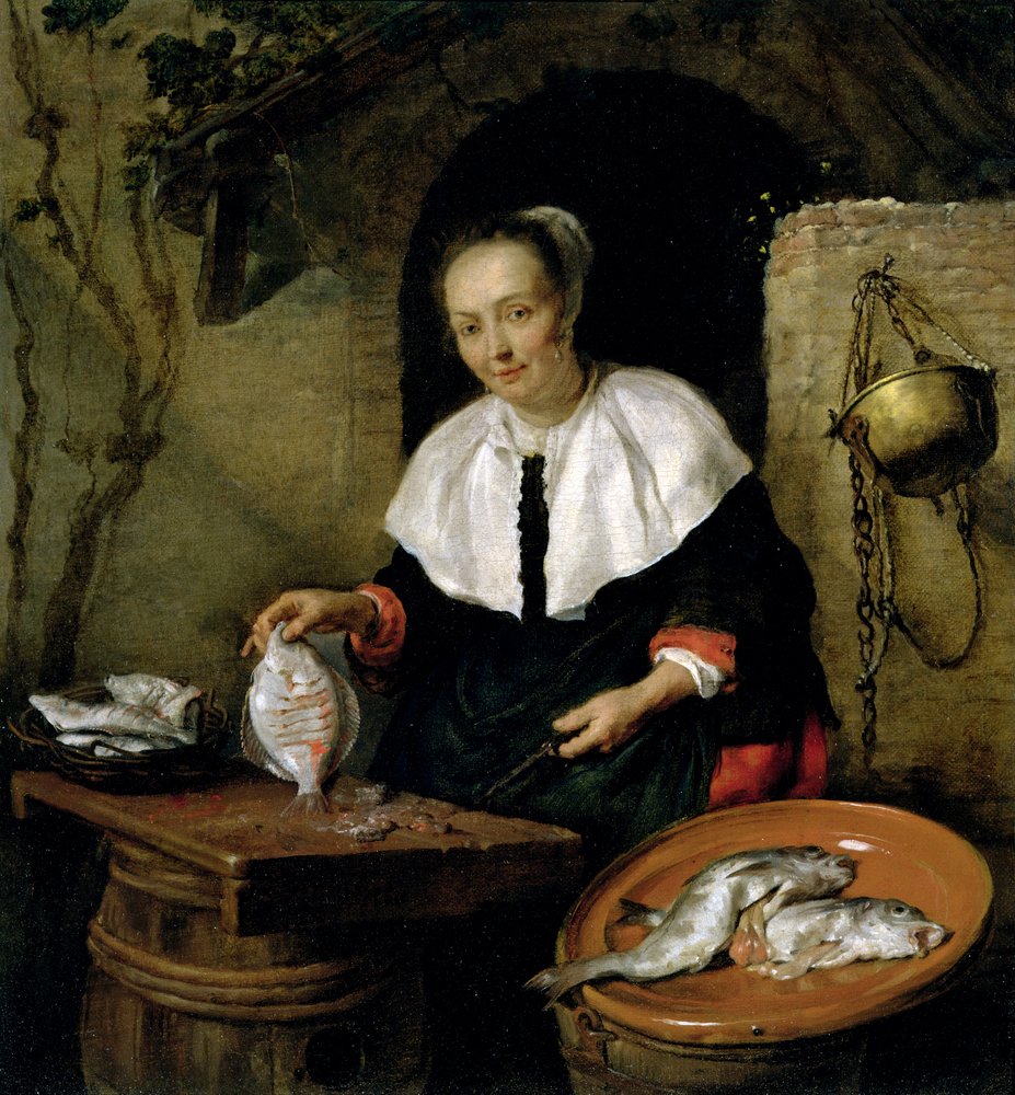 Die Fischverkäuferin von Gabriel Metsu