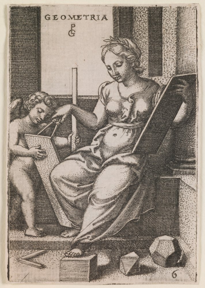 Geometrie, aus der Serie "Die freien Künste", ca. 1541 von Georg Pencz