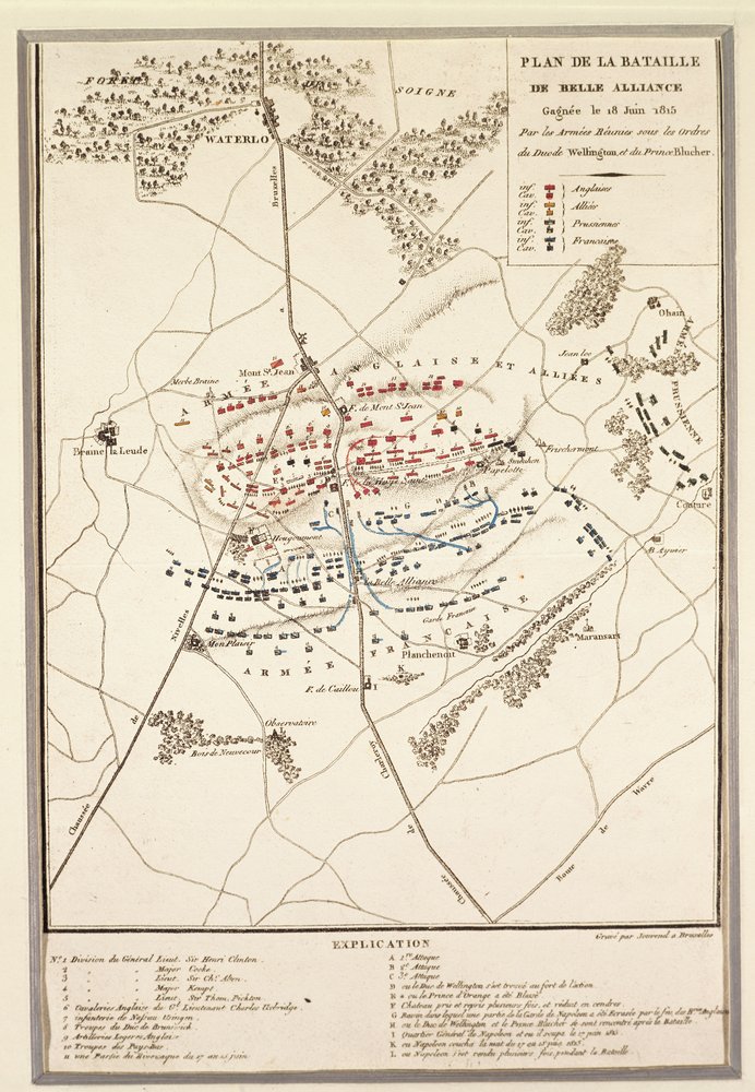 Karte der Schlacht von Waterloo