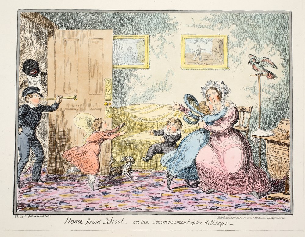 Nach der Schule oder der Beginn der Ferien, veröffentlicht 1835 von George Cruikshank