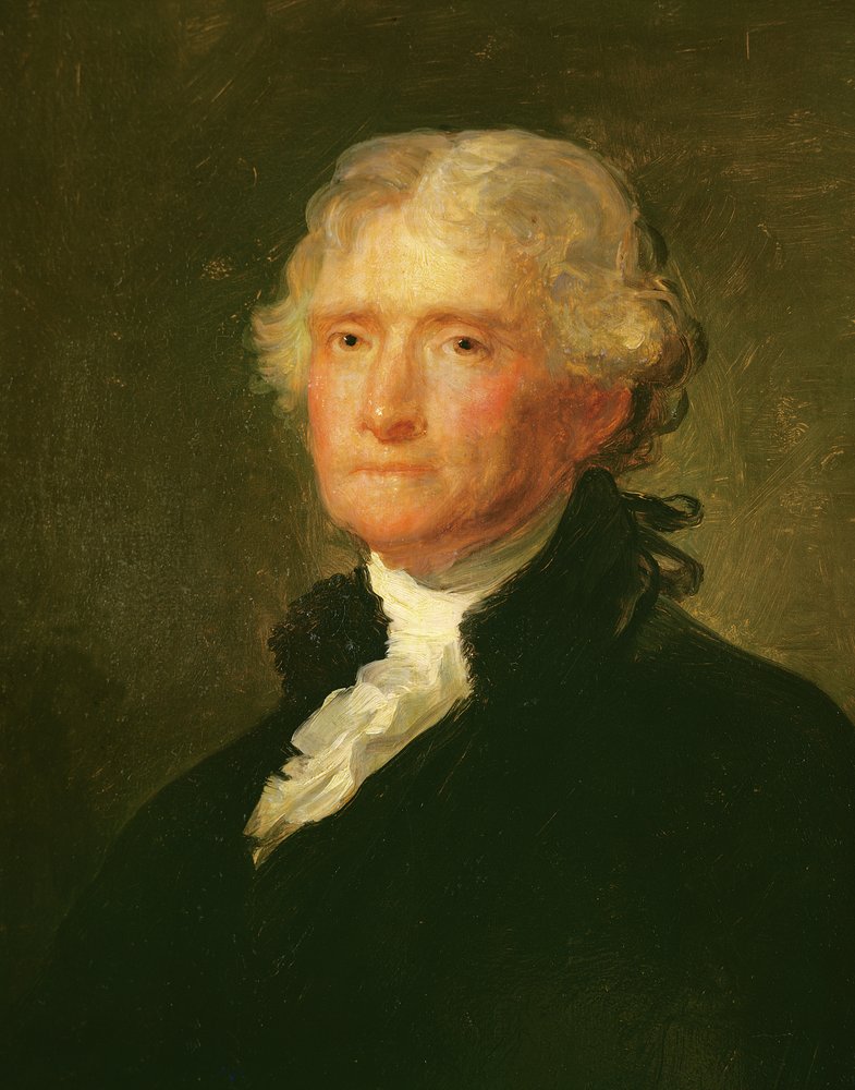 Porträt von Thomas Jefferson, nach einem Gemälde von Gilbert Stuart (1755-1828) von George Peter Alexander Healy