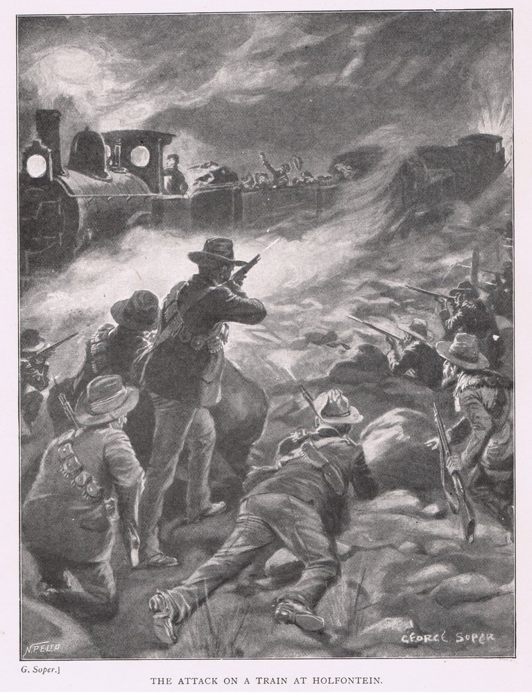 Der Angriff auf einen Zug bei Holfontein von George Soper