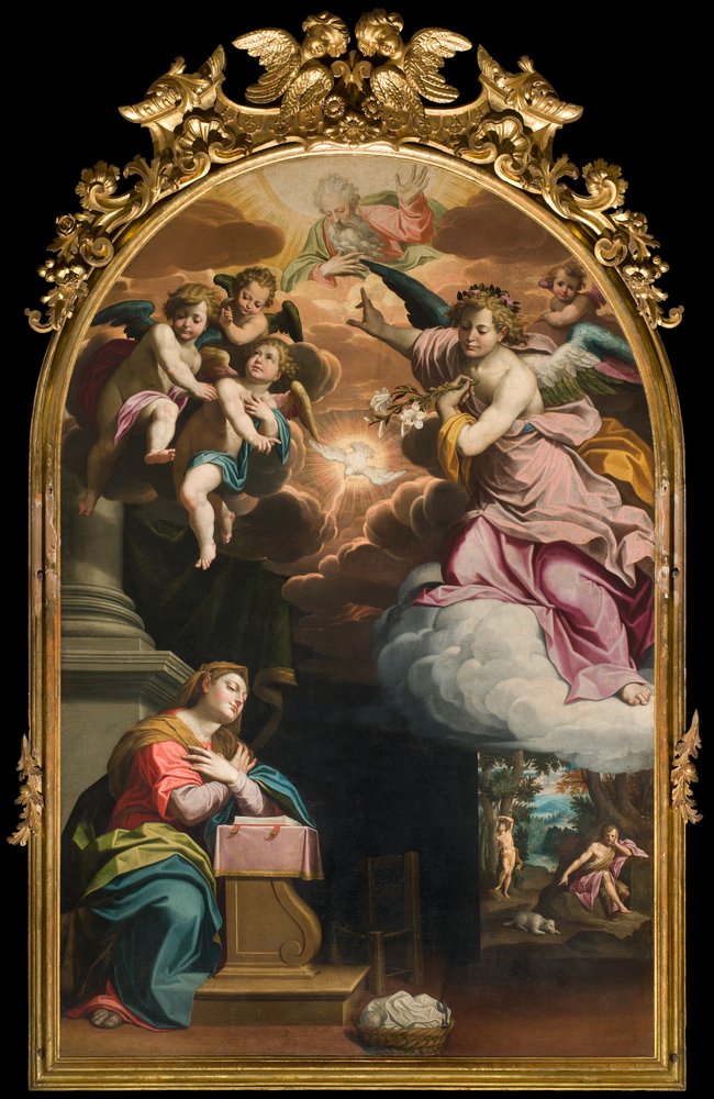 Südquerhaus, Altar der Verkündigung, Altarbild von Giovanni Battista Trotti genannt Il Malosso 1594 von Giovanni Battista Trotti