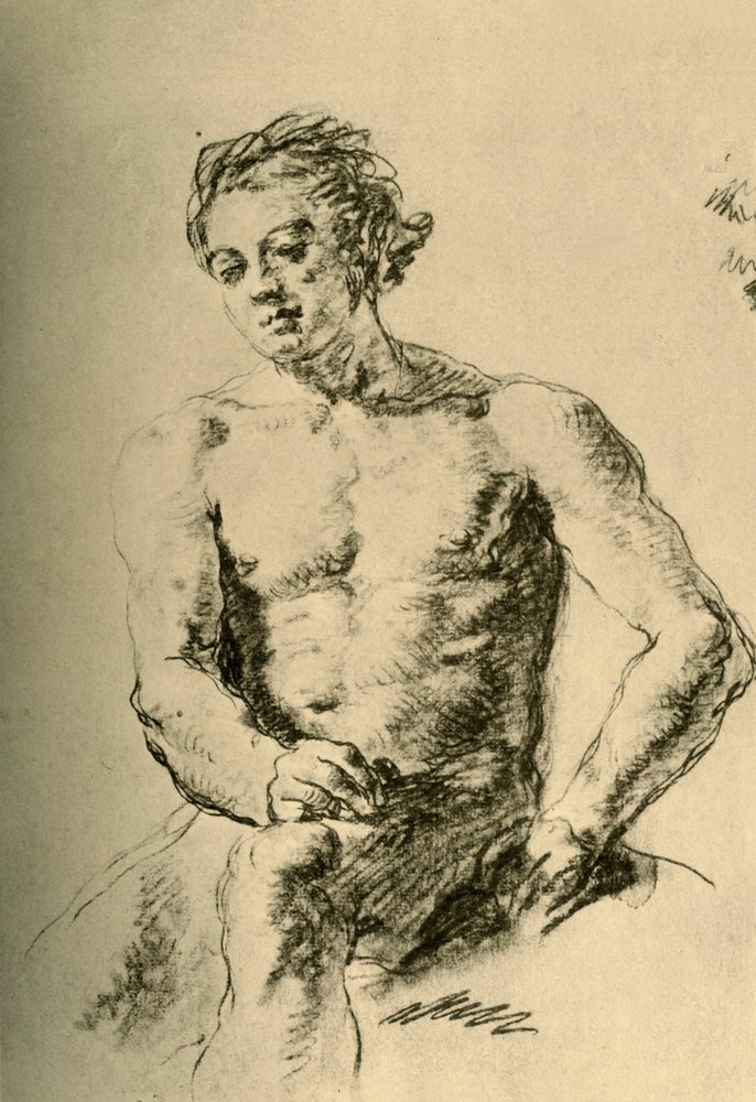 Sitzender Akt, Mitte des 18. Jahrhunderts, 1928 von Giovanni-Battista Tiepolo
