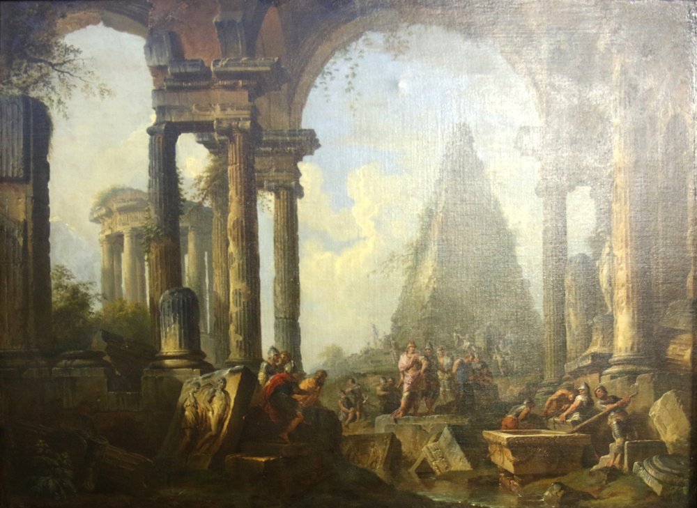Alexander der Große vor dem Grab von Achilles von Giovanni Paolo Panini