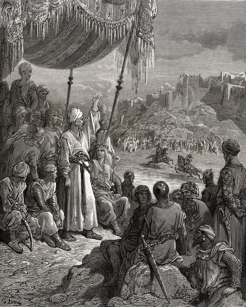 Ein freundliches Turnier während des Dritten Kreuzzugs im Jahr 1189, Illustration aus 