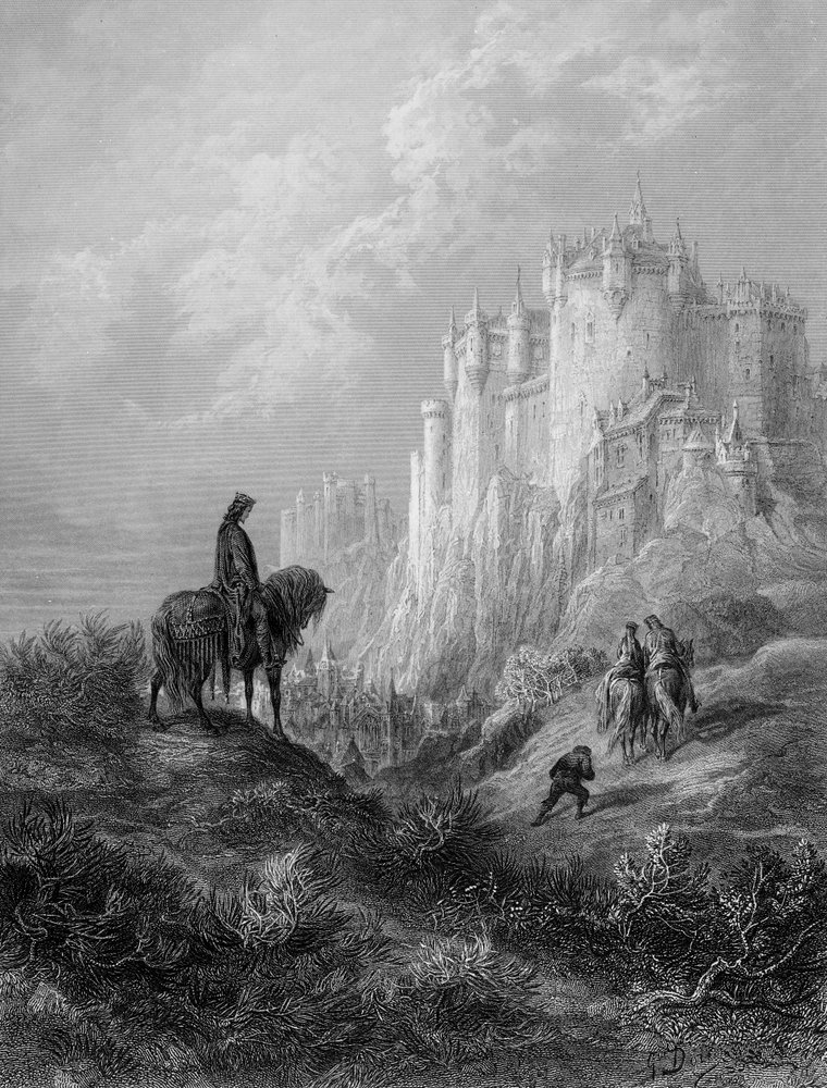Camelot, Illustration aus „Idylls of the King“ von Alfred Tennyson von Gustave Dore