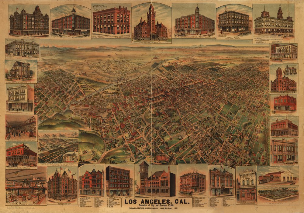 Los Angeles, Cal., Bevölkerung der Stadt und Umgebung 65.000. von H.; Elliott Pu Co.; Southern California Land Co. Elliott
