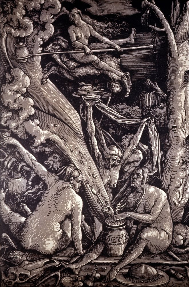 Der Hexensabbat, gestochen von Hans Baldung Grien, deutschem Maler
