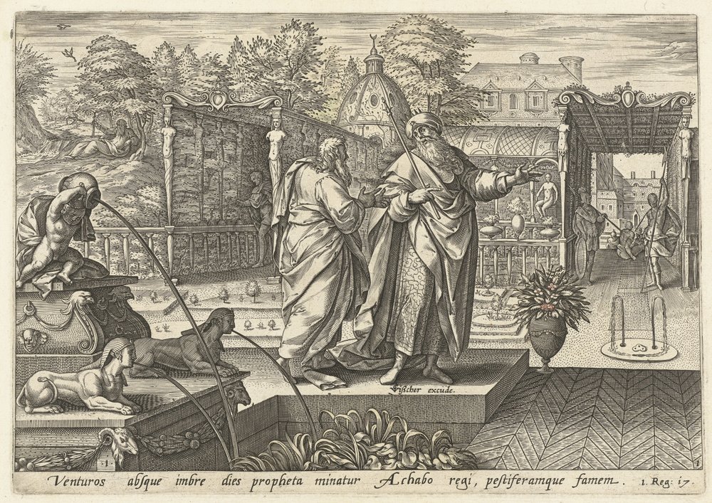 Elia prophezeit König Ahab eine Dürre von Hendrick Goltzius (rejected attribution)