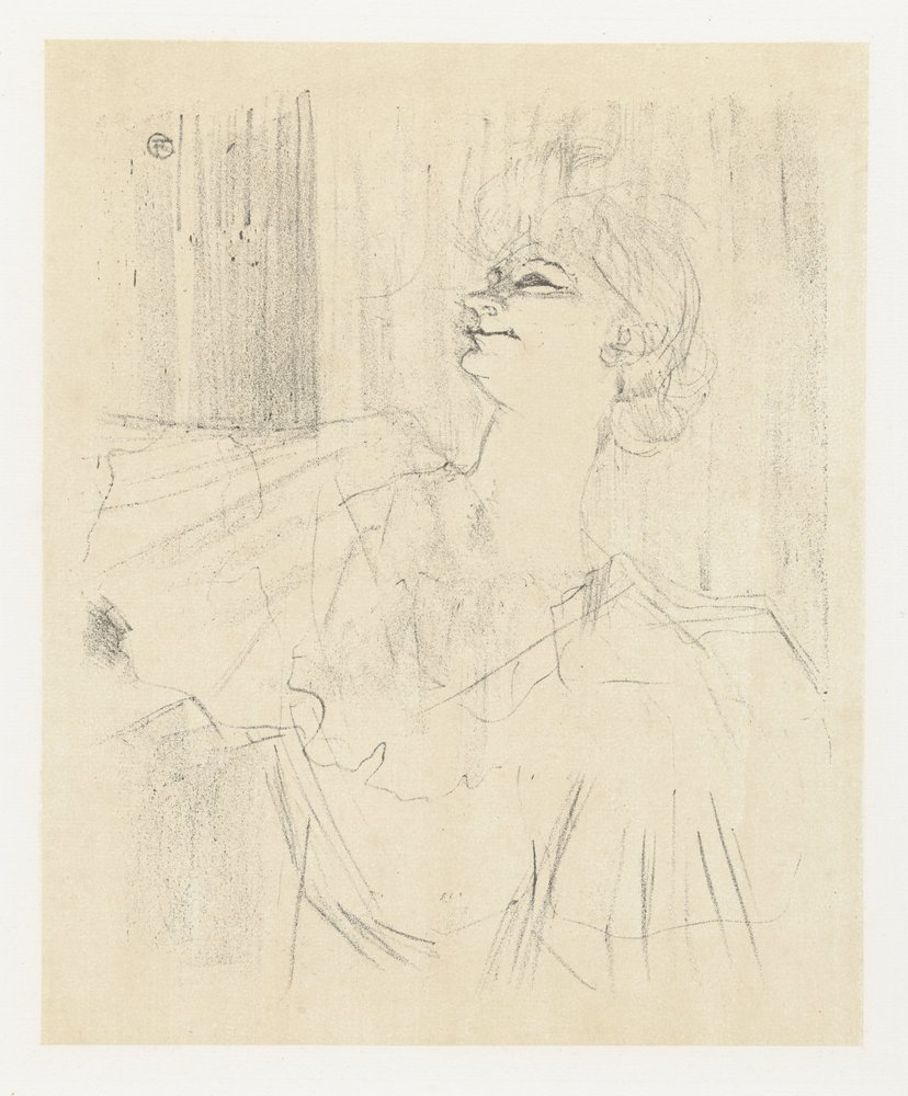 Porträt der Schauspielerin Yvette Guilbert in A Ménilmontant de Bruant von Henri de Toulouse-Lautrec