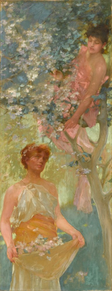 Unter den Blüten, Mitte der 1880er von Henry Siddons Mowbray