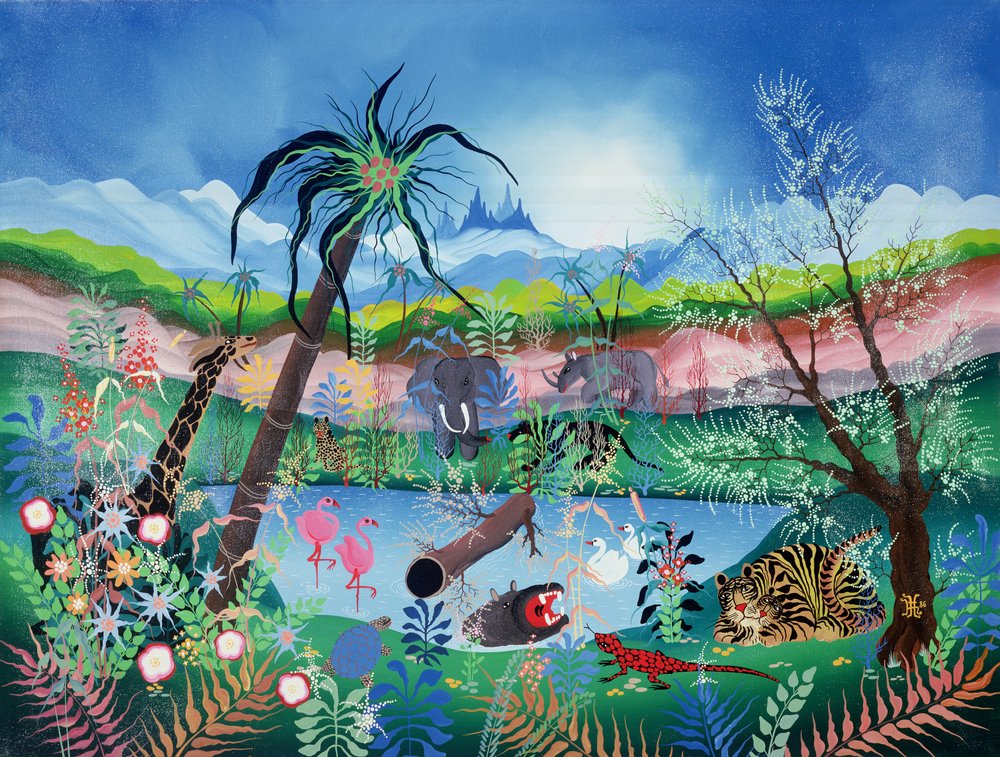 Der Garten Eden von Herbert Hofer hochwertiger Kunstdruck