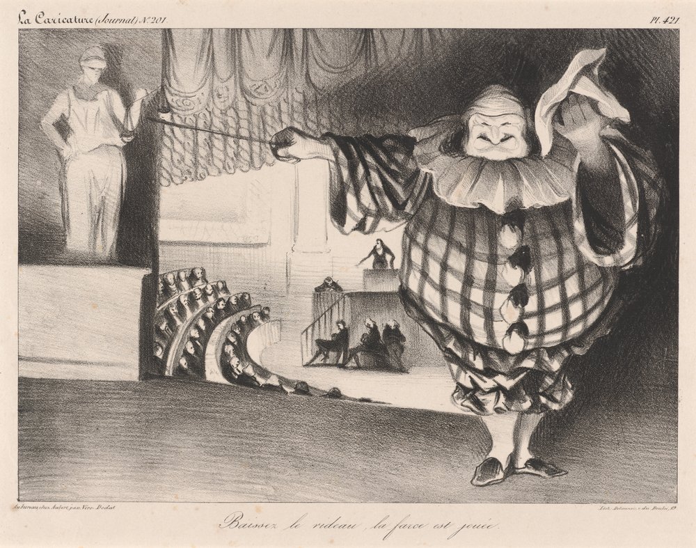 Lasst den Vorhang fallen, die Farce ist vorbei von Honoré Daumier