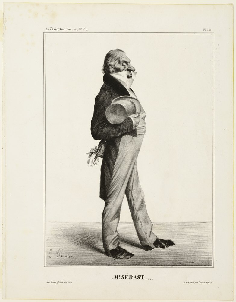 Herr Sébast ...., Platte 281 aus Célébrités de la Caricature von Honoré Victorin Daumier