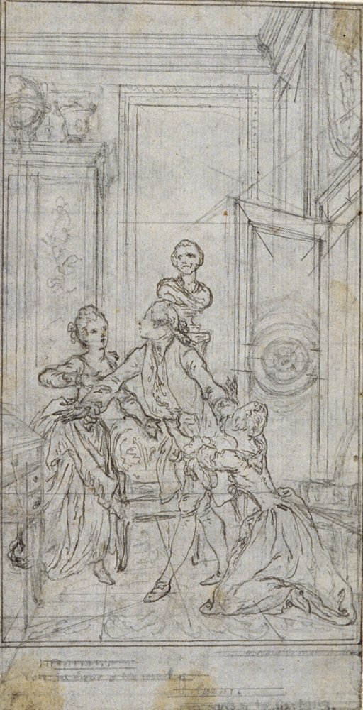 Studie für Vignette-Frontispiz in Charles-Simon Favarts "L