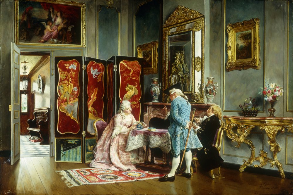 Figuren in einem eleganten Innenraum von Ignacio Leon y Escosura
