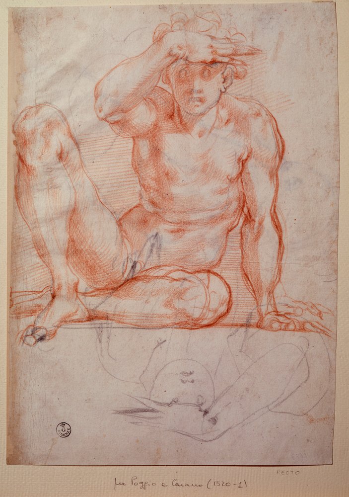 Nackter Mann - Zeichnung von Jacopo Pontormo