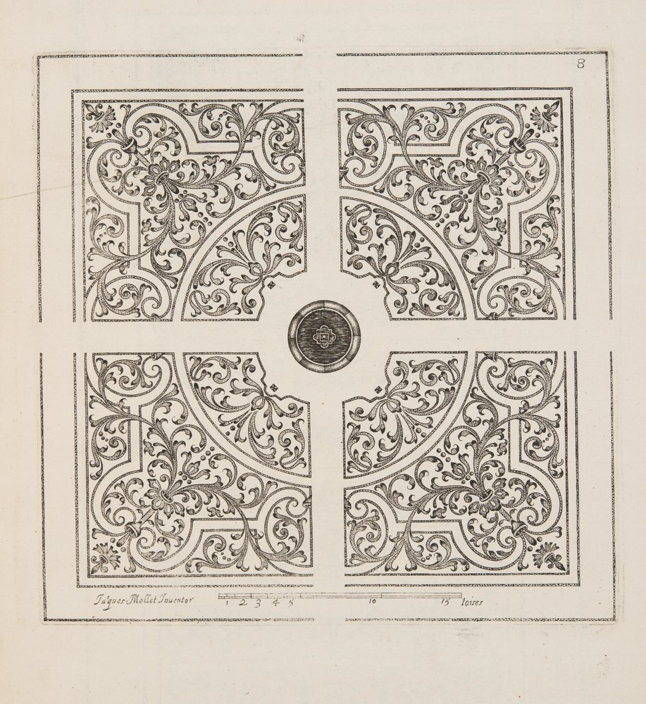 Entwurf für Parterre, aus Theatre des Plans et Jardinages, veröffentlicht 1652 (Gravur) von Jacques Mollet