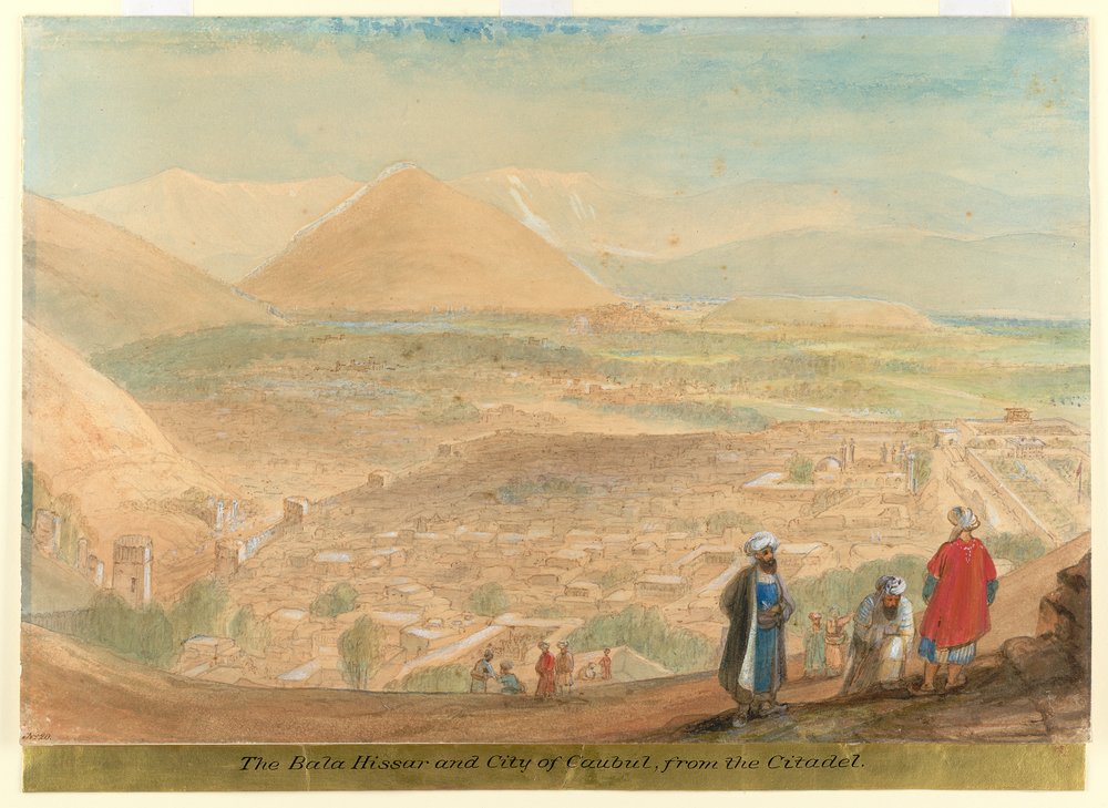 Das Bala Hissar und die Stadt Kabul (Afghanistan) von der Zitadelle aus von James Atkinson