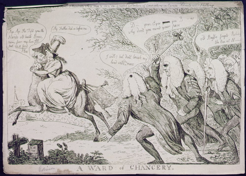 Ein Mündel der Kanzlei, veröffentlicht von S.W. Fores von James Gillray