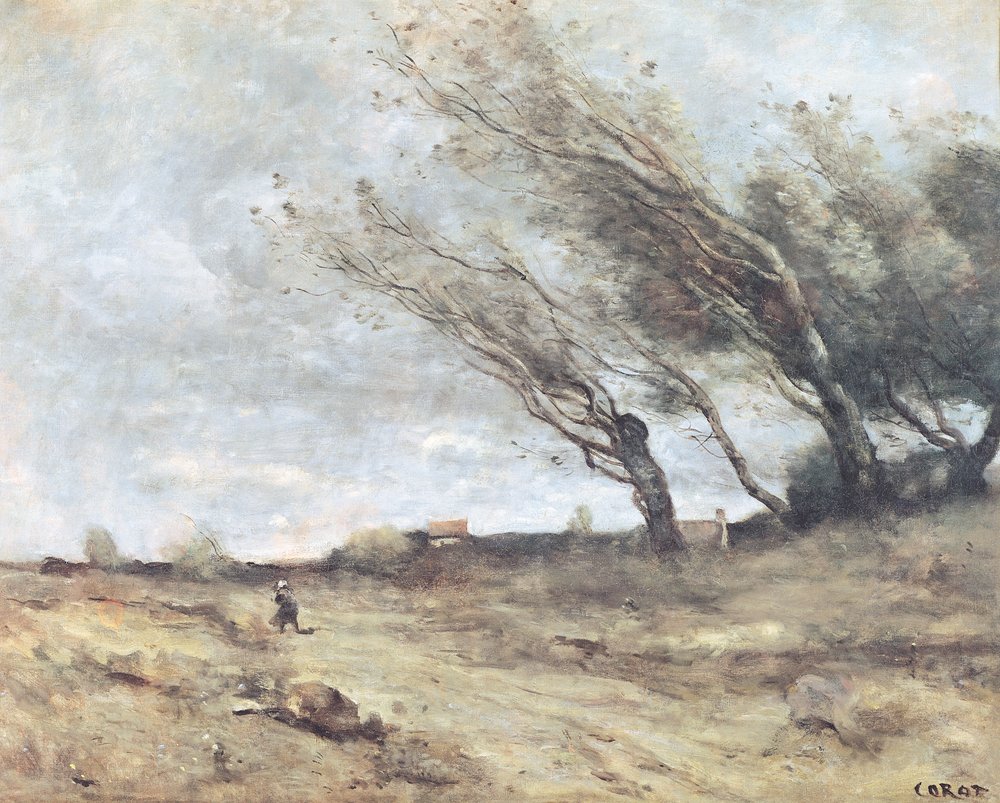 Der Windstoß, um 1865-70 von Jean-Baptiste-Camille Corot
