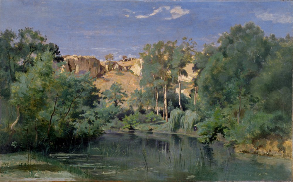 Bewaldete Landschaft mit einem Teich, ca. 1830er Jahre von Jean-Baptiste-Camille Corot