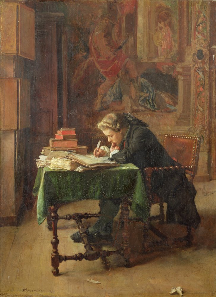 Schreibender junger Mann, 1852 von Jean-Louis Ernest Meissonier