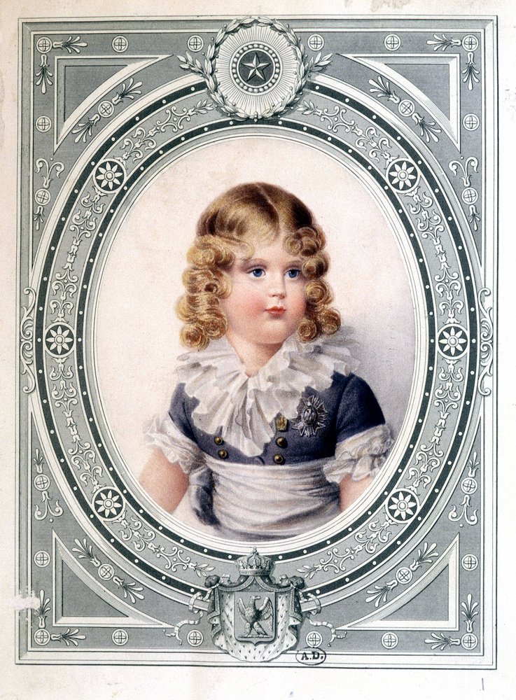 Porträt des Königs von Rom (Napoleon II.), Sohn von Kaiser Napoleon I. (1769-1821) - von Isabey, frühes 19. Jahrhundert von Jean-Baptiste Isabey