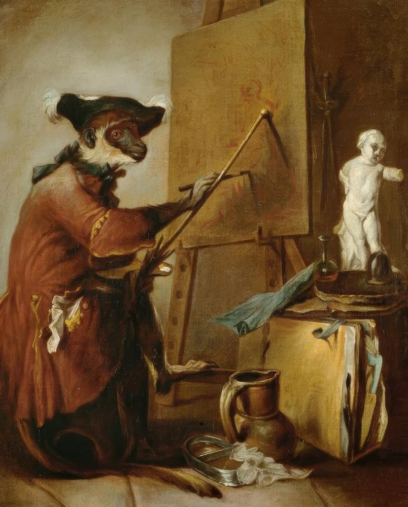 Der malende Affe von Jean-Baptiste Simeon Chardin