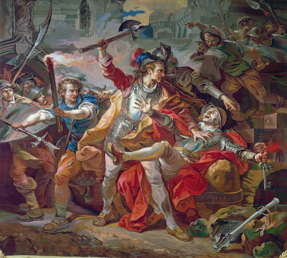 Die Ermordung von Étienne Marcel (ca. 1316-58), Entwurf für einen Gobelin, 1783 von Jean-Simon Berthelemy