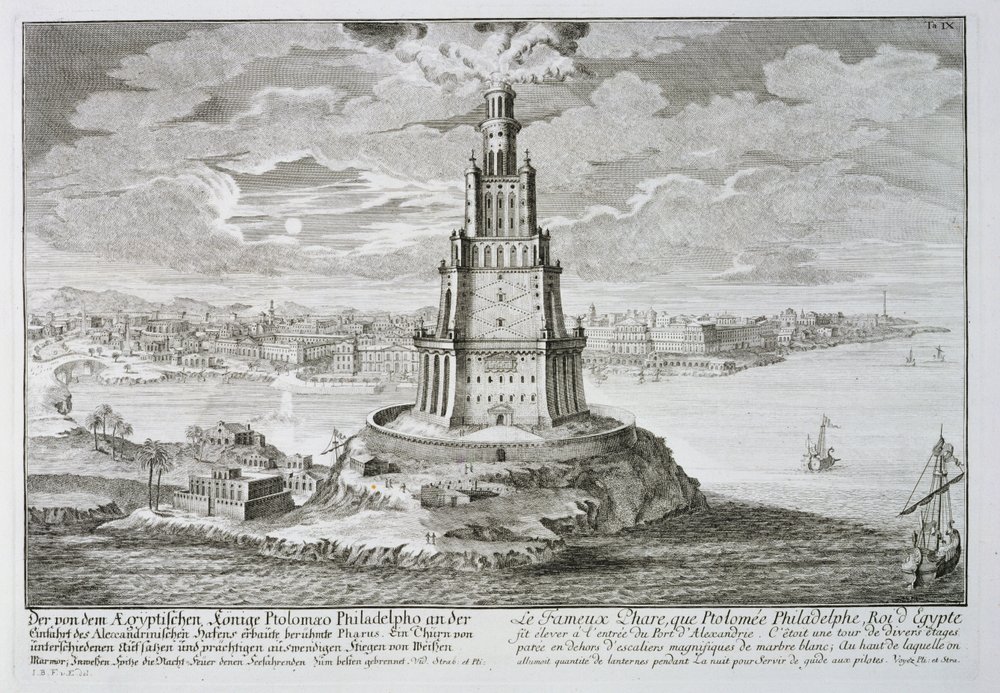 Leuchtturm von Alexandria, erbaut von Ptolemaios dem Großen (36-nach 30 v. Chr.), Ägypten, aus 