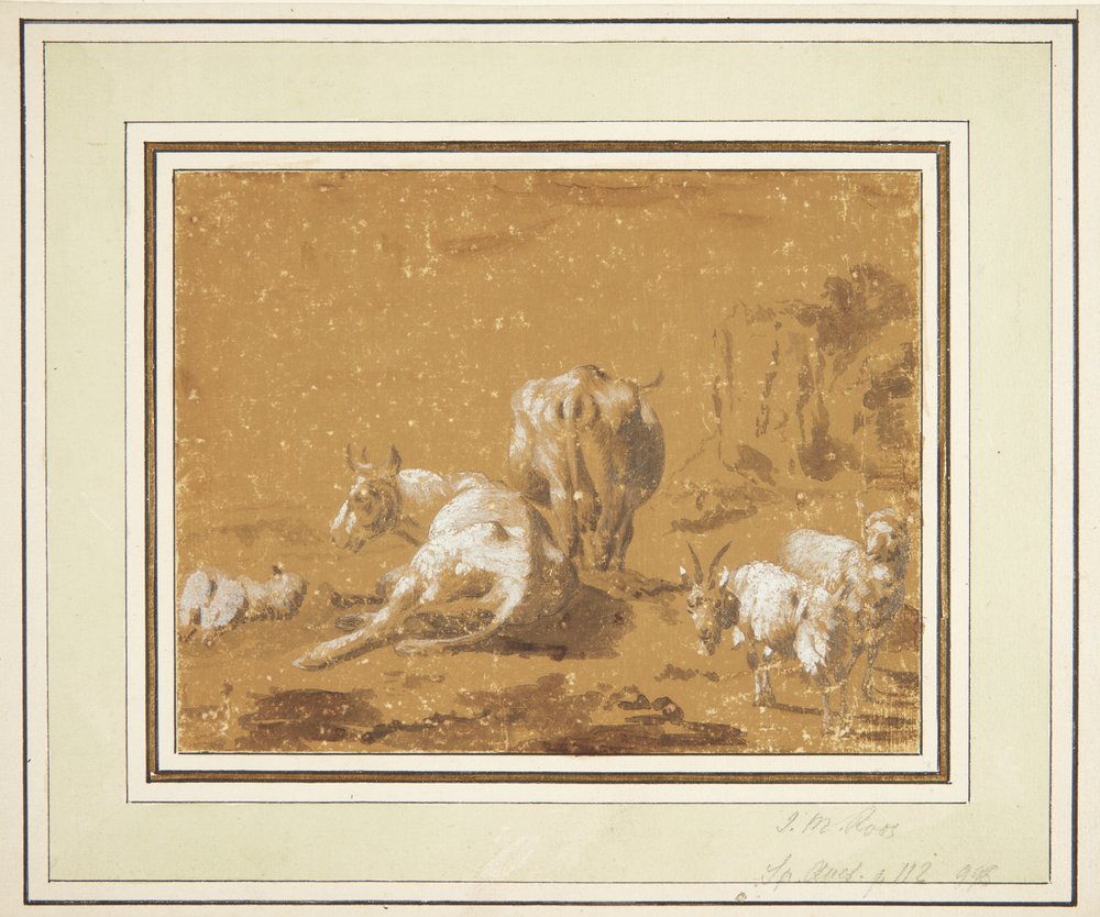 Landschaft mit Kühen und Ziegen von Johann Melchior Roos