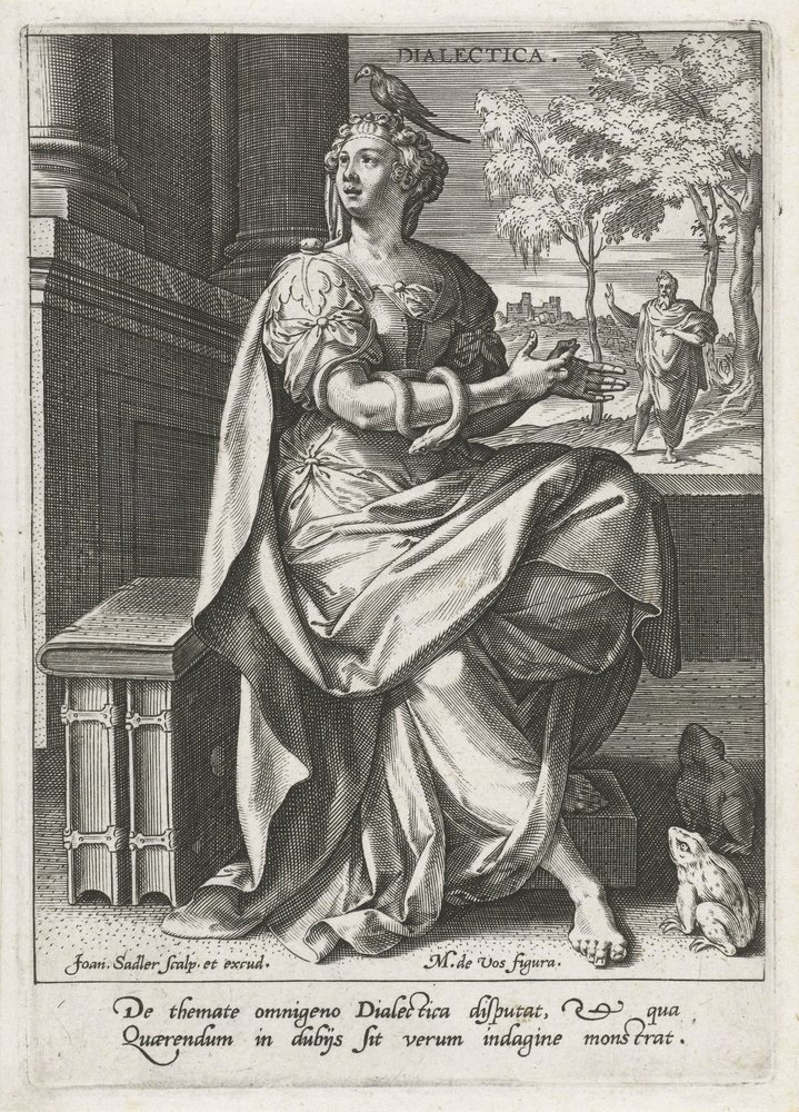 Dialektik (Titel auf dem Objekt); Die sieben freien Künste (artes liberales) (Serientitel) von Johann Sadeler (I)