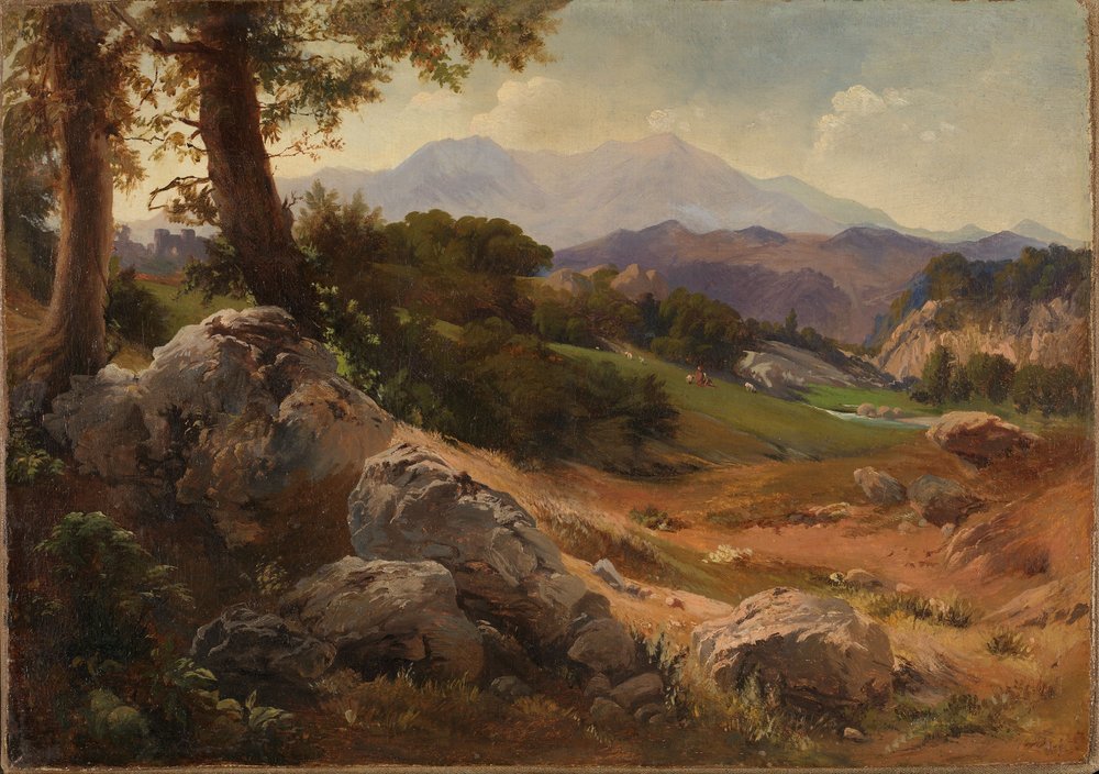 Gebirgslandschaft mit Ziegen von Johann Wilhelm Schirmer