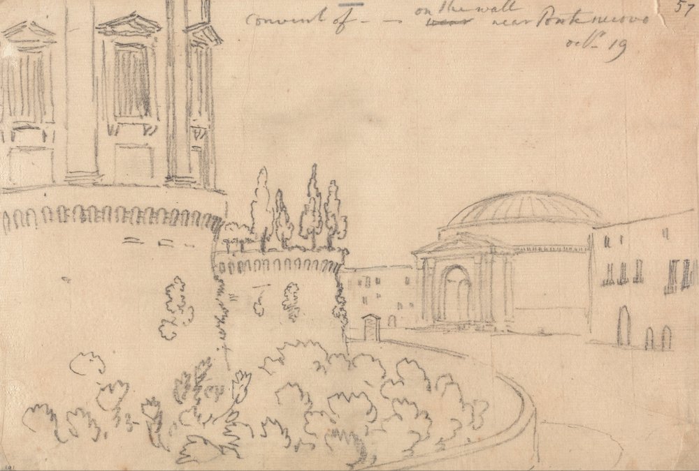 Kloster in der Nähe von Ponte Nuovo, 19. Oktober von John Robert Cozens