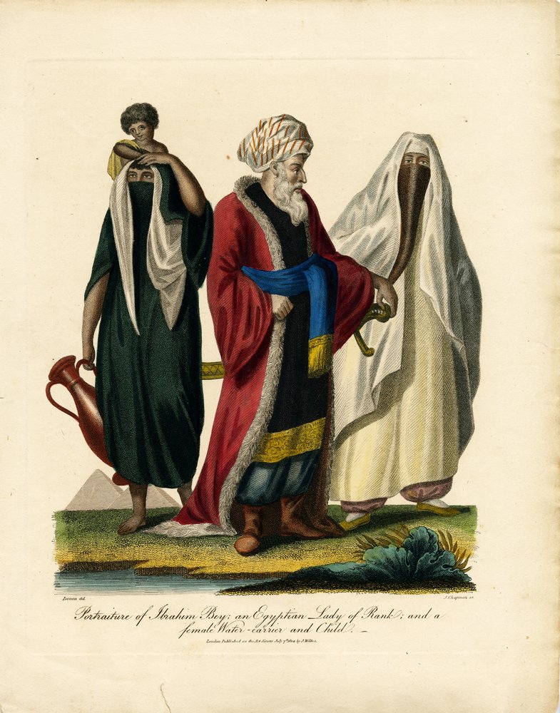 Porträt eines arabischen Bey; einer ägyptischen Dame von Rang; und einer Wasserträgerin mit Kind von John Chapman