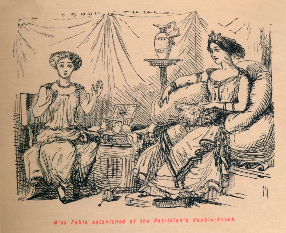 Miss Fabia erstaunt über das Doppelschlagen der Patrizier, 1852 von John Leech