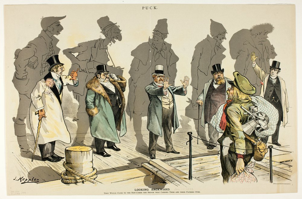 Rückblickend, aus Puck von Joseph Keppler