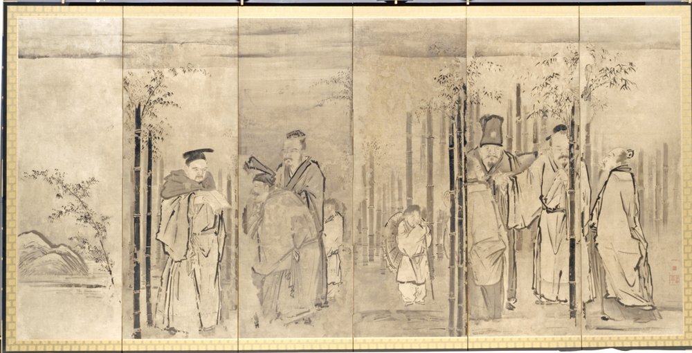Sieben Weise des Bambushains, 1600er Jahre von Kanō Tan’yū