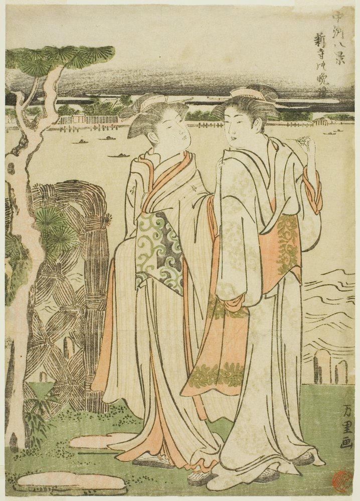 Abendglocke am Mii-Tempel von Katsushika Hokusai