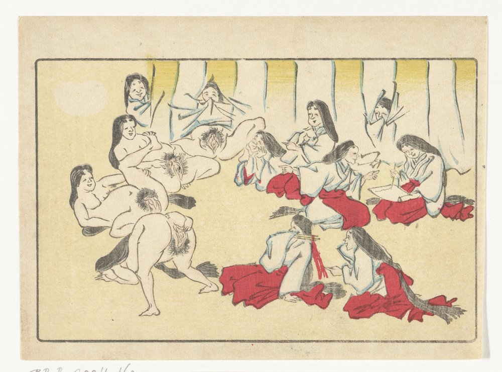 Vaginas betrachten. Der große Schwanz (Serientitel) von Kawanabe Kyosai
