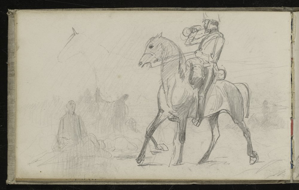 Studie für 'Dawn of Waterloo', 1893 von Lady Butler