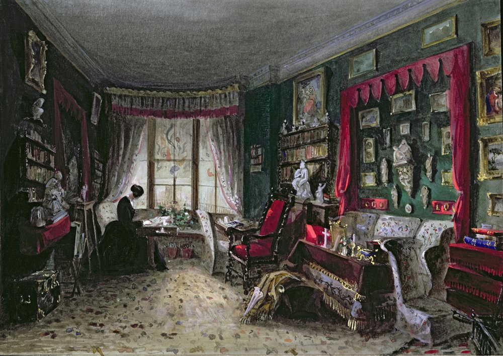 Unser Wohnzimmer in London, 1849 von Lady Honoria Cadogan
