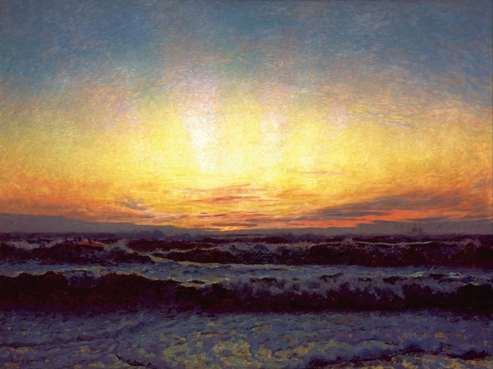 Die Nordsee bei stürmischem Wetter. Nach Sonnenuntergang. Højen von Laurits Regner Tuxen