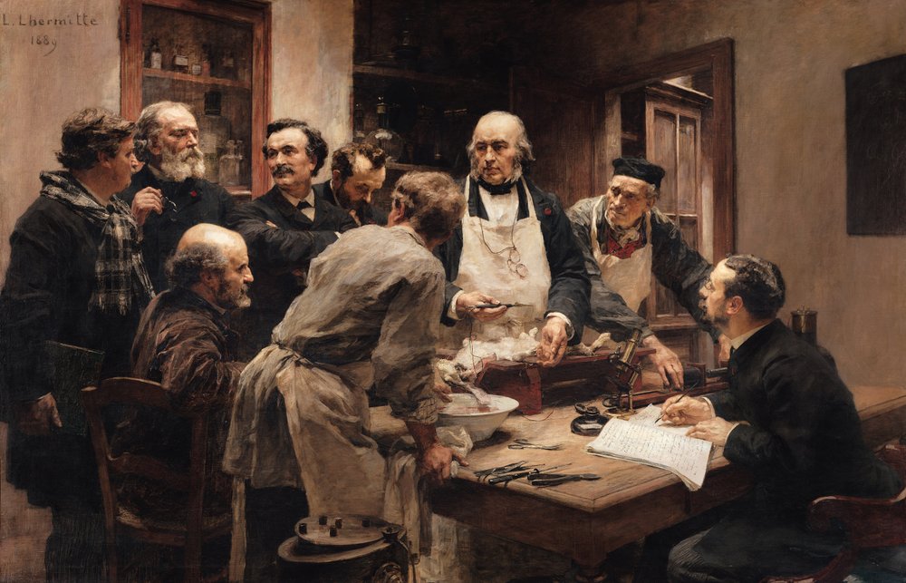 Die Unterrichtsstunde von Claude Bernard (1813-78) oder Sitzung im Vivisektionslabor, 1889 von Leon-Augustin Lhermitte