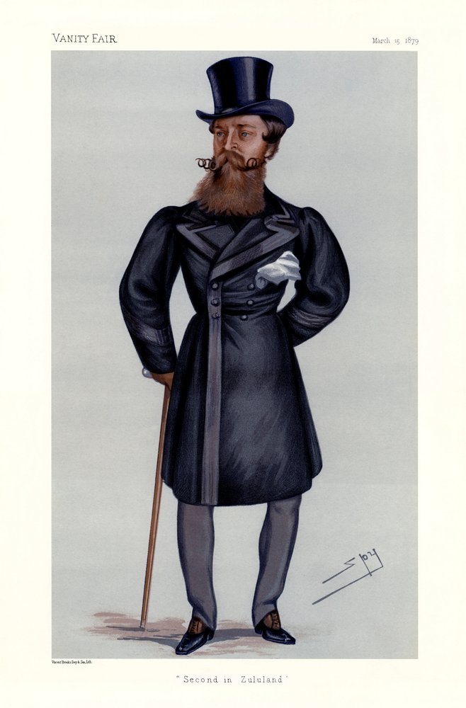 Generalmajor Henry Hope Crealock - Porträt stehend mit Stock und Zylinder von Leslie Matthew (1851-1922) Ward