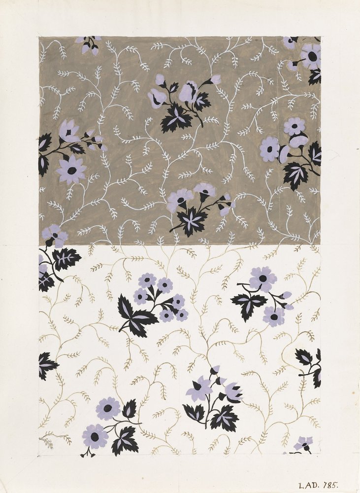Entwurf für einen bedruckten Stoff - Floral von Louis-Albert DuBois