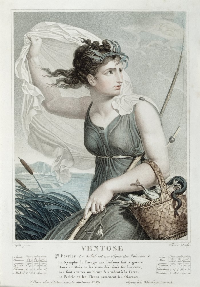Ventose (Februar-März), sechster Monat des Republikanischen Kalenders, graviert von Tresca, um 1794 von Louis Lafitte